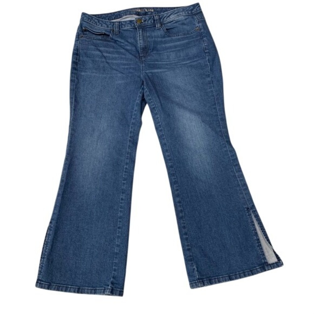 Michael Kors Womens Medium‎ Wash Side Slit Flare Leg Jeans Blue Size 8